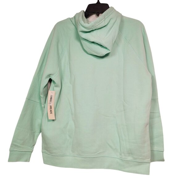 Goodthreads Women's Heritage Fleece Seamed Mint Green Hoodie Sweatshirt Large - Picture 6 of 12
